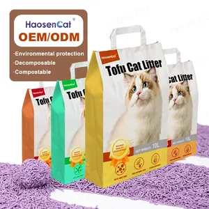 Vente directe d'usine OEM Catlitter Kitty 100% naturel facile Scoop sans poussière agglomérant tofu litière pour chat