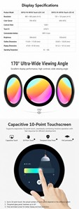 Carte de développement ESP32-P4 avec écran tactile LCD 3,4 pouces 800x800, 170° °   Vision panoramique, verre entièrement laminé, double microphone, haut-parleur, Wi-Fi 6 BLE5 - Product Image 4