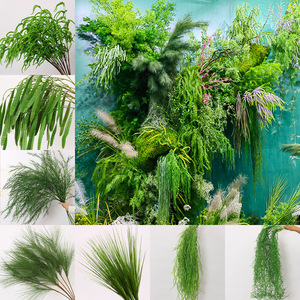 Plantes vertes artificielles, arrangements floraux de mariage, décorations florales suspendues de style forêt, blanches et vertes, pour mariages - Product Image 3