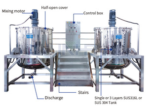 1000L 2000L thép không gỉ lò phản ứng phản ứng hóa học trộn Ấm đun nước phân bón lỏng máy làm bể trộn cắt cao - Product Image 2