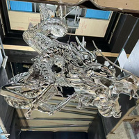 Statue de dragon oriental géante en fibre de verre, grande sculpture FRP sur mesure pour hall d'hôtel, décoration artistique moderne