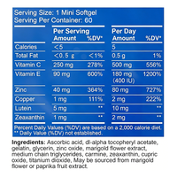 Complément alimentaire pour les yeux à marque privée OEM, vegan, à base de luteïne et de zéaxanthine, en capsules molles avec vitamines C/E pour la santé oculaire