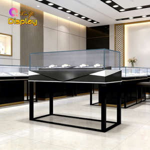 Vetrina Espositiva per <span class=keywords><strong>Gioielli</strong></span> <span class=keywords><strong>di</strong></span> Lusso Premium Moderna con Illuminazione LED, in Vetro Temperato Ecologico e Resistente, per <span class=keywords><strong>Gioielli</strong></span> in Diamanti e Oro - Product Image 1