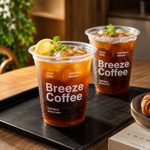 แก้ว PET ใสแบบขายส่ง พร้อมพิมพ์ลายตามสั่ง สำหรับกาแฟเย็น ชาผลไม้ น้ำผลไม้ ร้านกาแฟ บรรจุภัณฑ์เครื่องดื่มแบบนำกลับบ้าน ผู้จำหน่าย - Product Image 6
