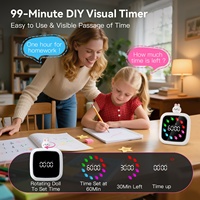 Yunbaoit Digitaler Visueller Timer Wiederaufladbar 99-Minuten Geräuschloser Countdown-Timer 9-Farben-Display Timer-Uhr für Kinder Erwachsene Küche