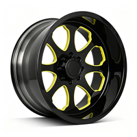 Jantes en alliage forgé personnalisées 24X14 26X14 26X16 8x6.5 8x180 à déport profond polies avec enjoliveurs flottants pour Toyota Tundra RAM 1500