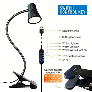 Lámpara LED USB con Clip para Protección Ocular, Lámpara de Escritorio para Lectura, Maquillaje Facial, Tatuajes, Cejas, Selfies - Product Image 5