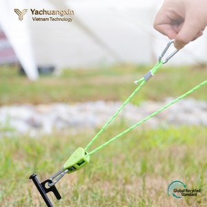 5Pc Outdoor Camping <b>Nylon</b> Rope With Carabiner Hook Portable Tent Tensioner Cord Hiking Gear All Seasons Use - Product Image 3