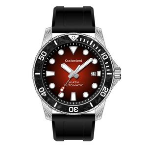 Montres Miyota 9015 personnalisées C3 Super Lumineuses Étanches 300M Boîtier en acier Damas Automatique <span class=keywords><strong>Montre</strong></span> pour <span class=keywords><strong>homme</strong></span> avec bracelet en caoutchouc - Product Image 5