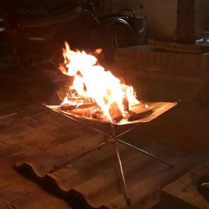 Portable Stainless Steel Folding <b>Fire</b> Starter Rack Windproof Outdoor Camping <b>Barbecue</b> Charcoal Lighting Silver Color - Product Image 4