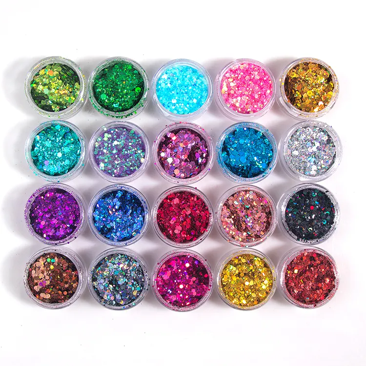 Luxury chameleon glitter nails pink holographic cosmetic chunky metallic fine glitter