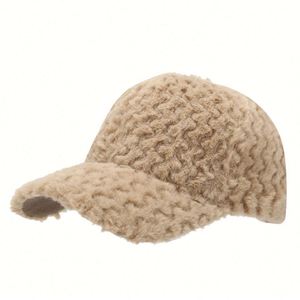 Azov-yt Autumn Winter Pure Color Thickened Warm Baseball Female Personality <strong>Wave</strong> Pattern Casual Peaked <strong>Cap</strong> Fashion - Product Image 5