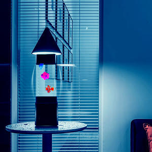 J & R Moderne Mini Bubble Jelly Fish Led Nachtlamp Afstandsbediening <span class=keywords><strong>Aquarium</strong></span> Muzieklamp Met Luidspreker Voor Woonkamer - Product Image 5