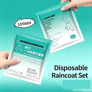 Ensemble imperméable et pantalon de pluie jetables L-3478, <span class=keywords><strong>poncho</strong></span> de pluie portable une pièce extra long et épaissi avec pieds intégrés pour le rafting - Product Image 4