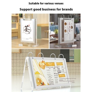 A4T thân thiện với môi trường <span class=keywords><strong>Acrylic</strong></span> nhiều trang Bảng thẻ cho lật loại A5 nhà hàng uống thẻ đa chức năng hiển thị thẻ <span class=keywords><strong>menu</strong></span> giá - Product Image 5