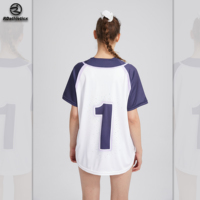 Atasan Baseball Cheerleader Custom Penuh dengan Logo Heat Transfer dan Pilihan Nomor Pemain untuk Identitas Tim