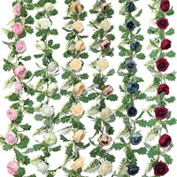Guirlande en vrac de roses et pivoines roses, guirlande de fleurs artificielles en plastique pour plafond intérieur et couverture de tuyaux d'eau, décoration douce pour la maison