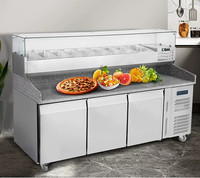 Réfrigérateur à salade de comptoir, table de préparation de salade à température unique, table de préparation de sandwichs à refroidissement par air, refroidissement par compresseur