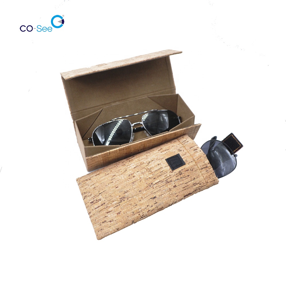 Экологичный Деревянный чехол для солнцезащитных очков ручной работы из пробки, комплект для упаковки очков с сумкой