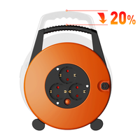 Pheiyon CE GS Mini 10M H05VV-F Enrollador de Cable Francés Schuko de 3 Vías 16A 250V con Protección contra Sobrecarga IP20 para Garaje, Caja de Cable ODM OEM