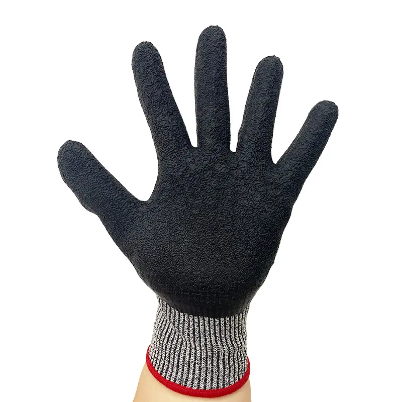 Hand Working Gloves Safety Grip Protection Industry Latex Coated Knitted Cut Work Gloves