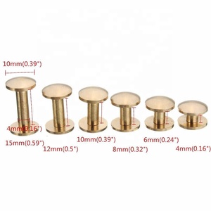 10 pièces petit bouton d'arc en laiton massif vis clou <span class=keywords><strong>Rivet</strong></span> ceinture arrière pour la <span class=keywords><strong>couture</strong></span> <span class=keywords><strong>à</strong></span> la main bricolage accessoires en cuir matériel - Product Image 3