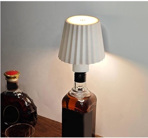 Lampu meja sentuh Modern LED, tanpa kabel portabel baterai logam botol anggur lampu jamur restoran Bar lampu meja sentuh - Product Image 4