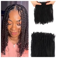 KAMA Cheveux Humains 100% Naturels Haute Densité Afro Kinky 4A 4B 4C Bouclés en Vrac pour Tresses/Coiffures