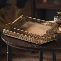 Cesto Decorativo de Ferro Dourado Estilo Retrô Americano, Design de Luxo Leve, Artesanal e Criativo para Mesa, para Pousadas e Hotéis, Atacado