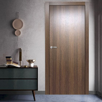 Résidentiel américain moderne hôtel intérieur noyer porte intérieure noyer noir présuspendu solide en bois porte intérieure de chambre pour les maisons