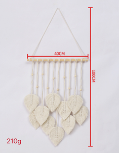 <span class=keywords><strong>Tapiz</strong></span> de Pared Colgante de Hojas de Macramé de Poliéster Estilo Bohemio al por Mayor, Decoración de Boda, Decoración Ecológica y Lavable para Sala de Estar - Product Image 4