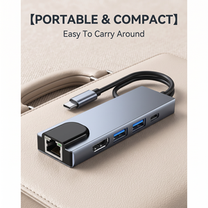 5-in-1 <strong>USB</strong> <strong>C</strong> Hub Ethernet RJ45 Type <strong>C</strong> <strong>Docking</strong> Station IOS HP <strong>Dell</strong> Lenovo Laptop Best Price HDTV <strong>USB</strong> 3.0 Charging PD - Product Image 6