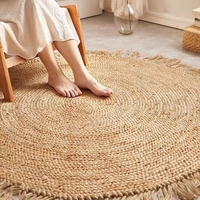 Tapis de jute rond fait à la main tapis tressés de jute naturel tapis pour la maison hôtel station