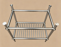 Pieds de table en acier inoxydable poli, finition miroir chromé brillant, socle de meuble pour bars, pubs, restaurants, salons, casinos