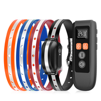 Collier de dressage pour chien à distance, étanche IPX7, avec vibrations et choc, rechargeable, en nylon réfléchissant, avec verrouillage par clavier