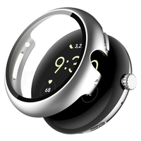 Protecteur d'écran en verre trempé 2.5D anti-explosion pour Pixel Watch 4 et étui de montre en polycarbonate rigide, ensemble 2 en 1