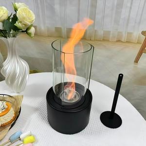 Nouveau design Mini foyer <span class=keywords><strong>portable</strong></span> sans fumée en acier inoxydable pour terrasse, table, bureau, brasseur à alcool décoré de galets - Product Image 3
