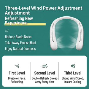 Bladeless neck <b>fan</b> <b>portable</b> Hands free personal cooler USB battery powered <b>fan</b> Wearable <b>fan</b> for commuting - Product Image 3