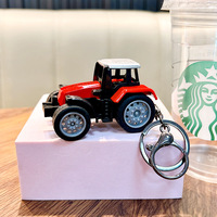 Llavero de Mini Tractor, Modelo de Vehículo Agrícola de Simulación, Cadena Metálica para Llaves, Colgante para Bolsa o Mochila, Regalo para Hombres, Niños y Jóvenes