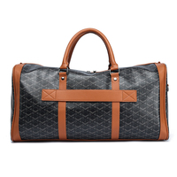 Sac de voyage en cuir PU brodé de luxe personnalisé avec fermeture à glissière Grande capacité pour les voyages de week-end et les séjours d'une nuit - Unisexe