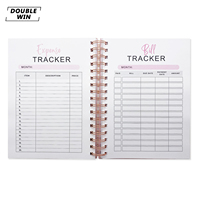 2026 2027 vente en gros personnalisé impression spirale hebdomadaire quotidien cahier rose objectif planificateur avec autocollants