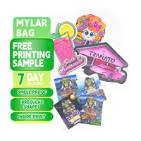 Sac en Mylar découpé sur mesure, imprimé numériquement, anti-odeur, 3,5 g, en forme de cercle, avec fermeture éclair, livraison en 5 jours
