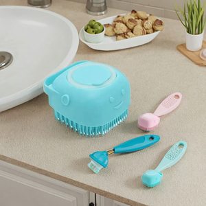 Cepillo de Ducha de Silicona Suave Ecológico de Lujo 2026 con Dispensador de Champú, Herramienta de Aseo para Gatos, Perros y Animales Pequeños, Masaje de Baño - Product Image 3