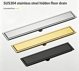 Drain de douche en acier inoxydable 304, taille personnalisable, drain linéaire brossé à insérer dans les carreaux, long, design moderne pour hôtels et salles de bain - Product Image 2