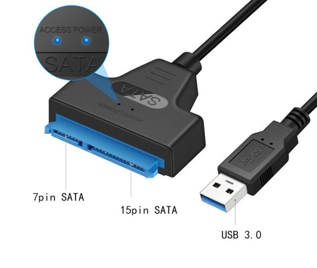Stocked Braid Shielding USB 3.0 to 2.5" SATA III External Hard Disk Drive Extension 22 Pin SSD HDD SATA Cable for Computer