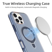 Étui de téléphone magnétique 2-en-1 en TPU acrylique avec support intégré, coque antichoc pour iPhone 12-15, fabricant OEM ODM Chine