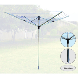 SANIPRO Séchoir à <span class=keywords><strong>linge</strong></span> rotatif en alliage d'aluminium à 4 bras en forme de <span class=keywords><strong>parapluie</strong></span> pour <span class=keywords><strong>jardin</strong></span> extérieur - Product Image 3