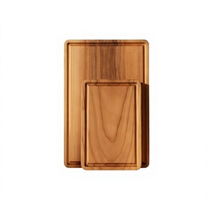 Tabla de Cortar Rectangular de Madera Natural Sostenible con Diseño de Tablero de Ajedrez, 1.5 cm de Grosor, Apta para Lavavajillas, Tabla de Carnicero para Cocina - Product Image 2