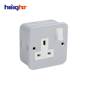 IP55 Waterproof Single Electric Switch <strong>Socket</strong> Box <strong>13A</strong> Metal Clad Wall <strong>Socket</strong> <strong>UK</strong>/EU/CN Plug Standard - Product Image 3