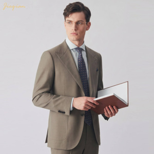Traje de <span class=keywords><strong>Hombre</strong></span> de Dos Piezas con Solapa Puntiaguda, Cierre de 2 Botones, Corte Entallado, Tela TR, <span class=keywords><strong>para</strong></span> Negocios, Formal, Boda, Oficina, OEM, ODM, Personalizado - Product Image 1
